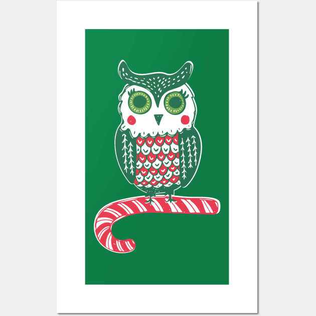 Festive Owl Wall Art by Jacqueline Hurd